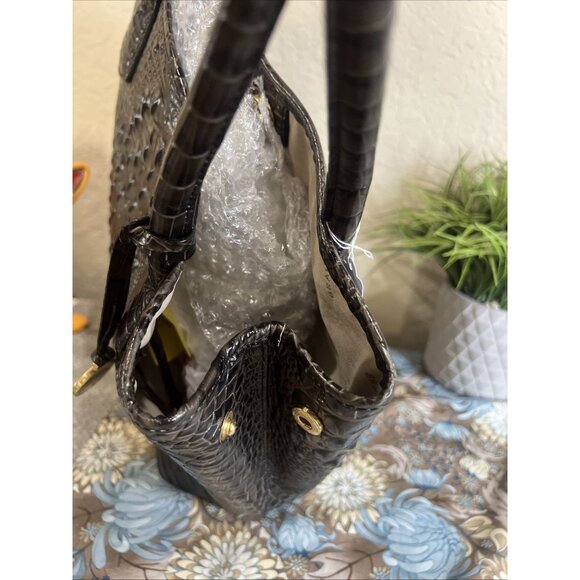 Brahmin Black And Brown Large Shoulder Tote Bag Carry All Travel - Picture 14 of 16